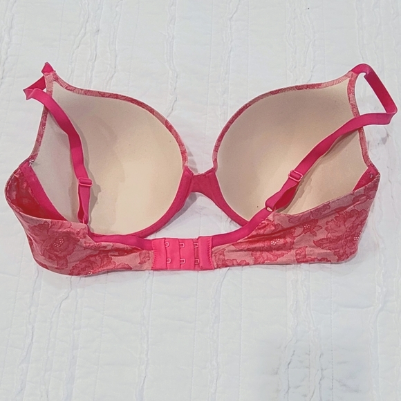 Victoria's Secret, 36D, Uplift, Lined Demi, Pink Floral with jewels - Picture 3 of 5